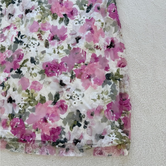 NWT Jessica Howard Floral Dress Pink Sheer Overlay Short Sleeve Elegant Size 16 - Picture 7 of 16